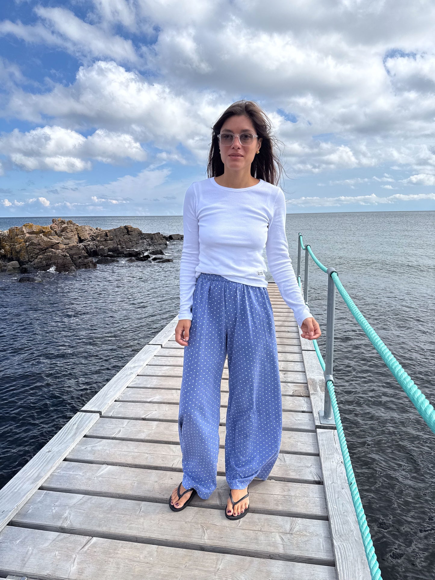 AGNES PANTS POLKA BLUE