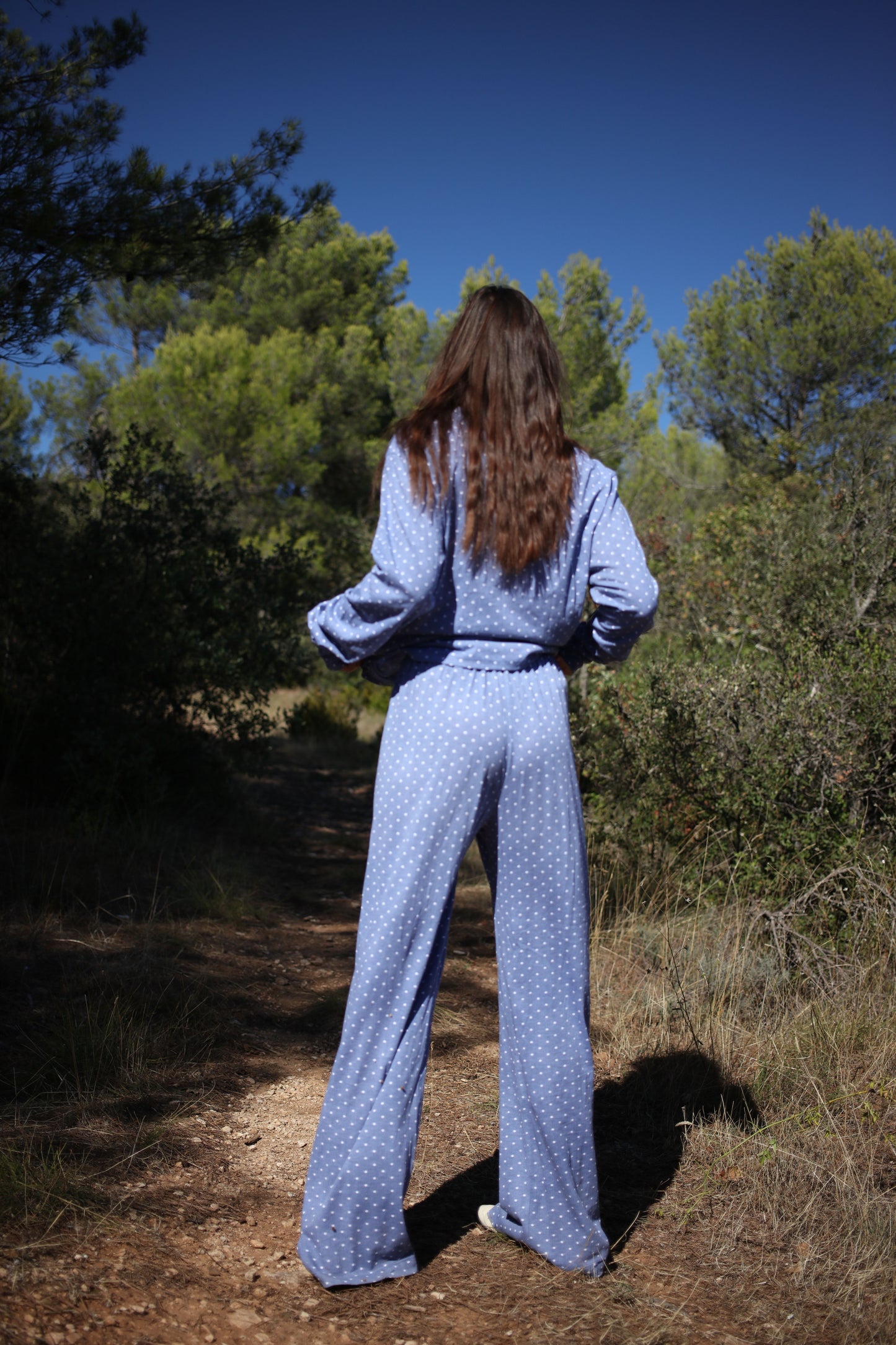 AGNES PANTS POLKA BLUE