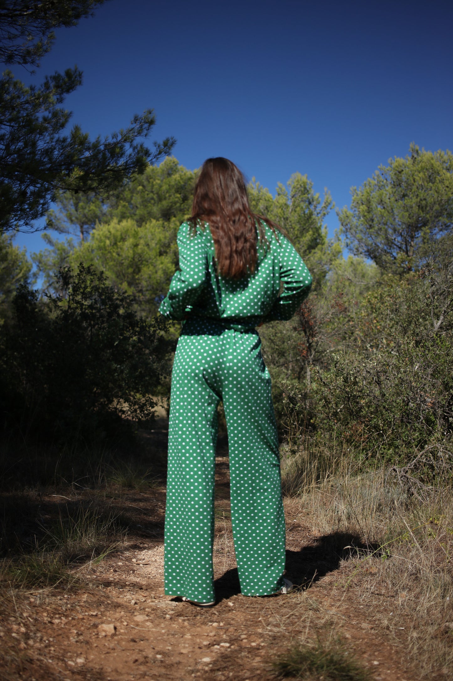 AGNES PANTS POLKA GREEN