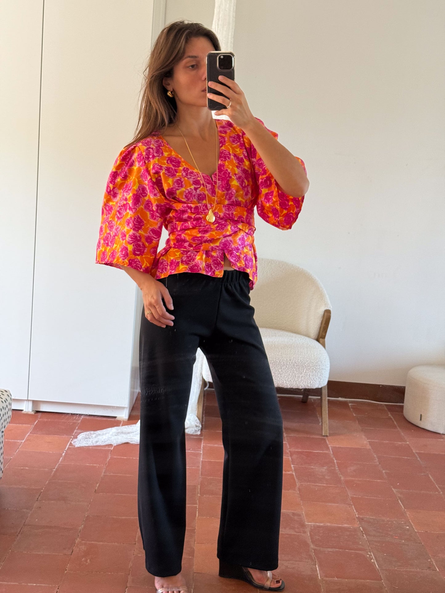 LINE BLOUSE SILK FLORAL