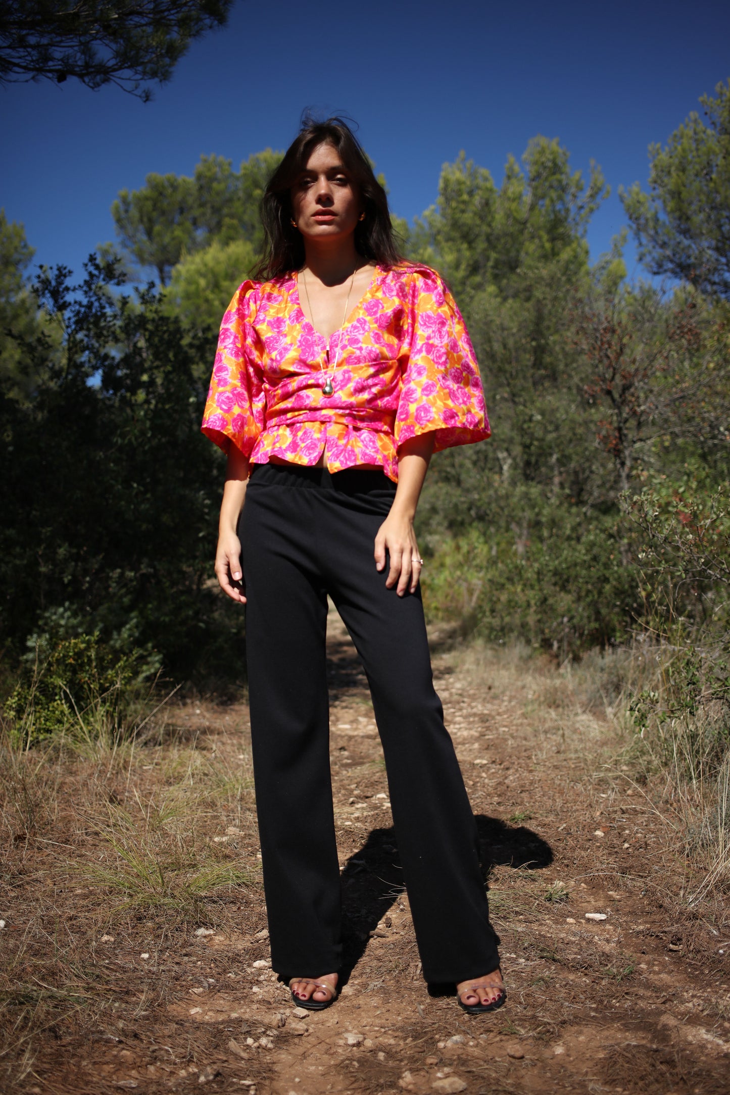 LINE BLOUSE SILK FLORAL