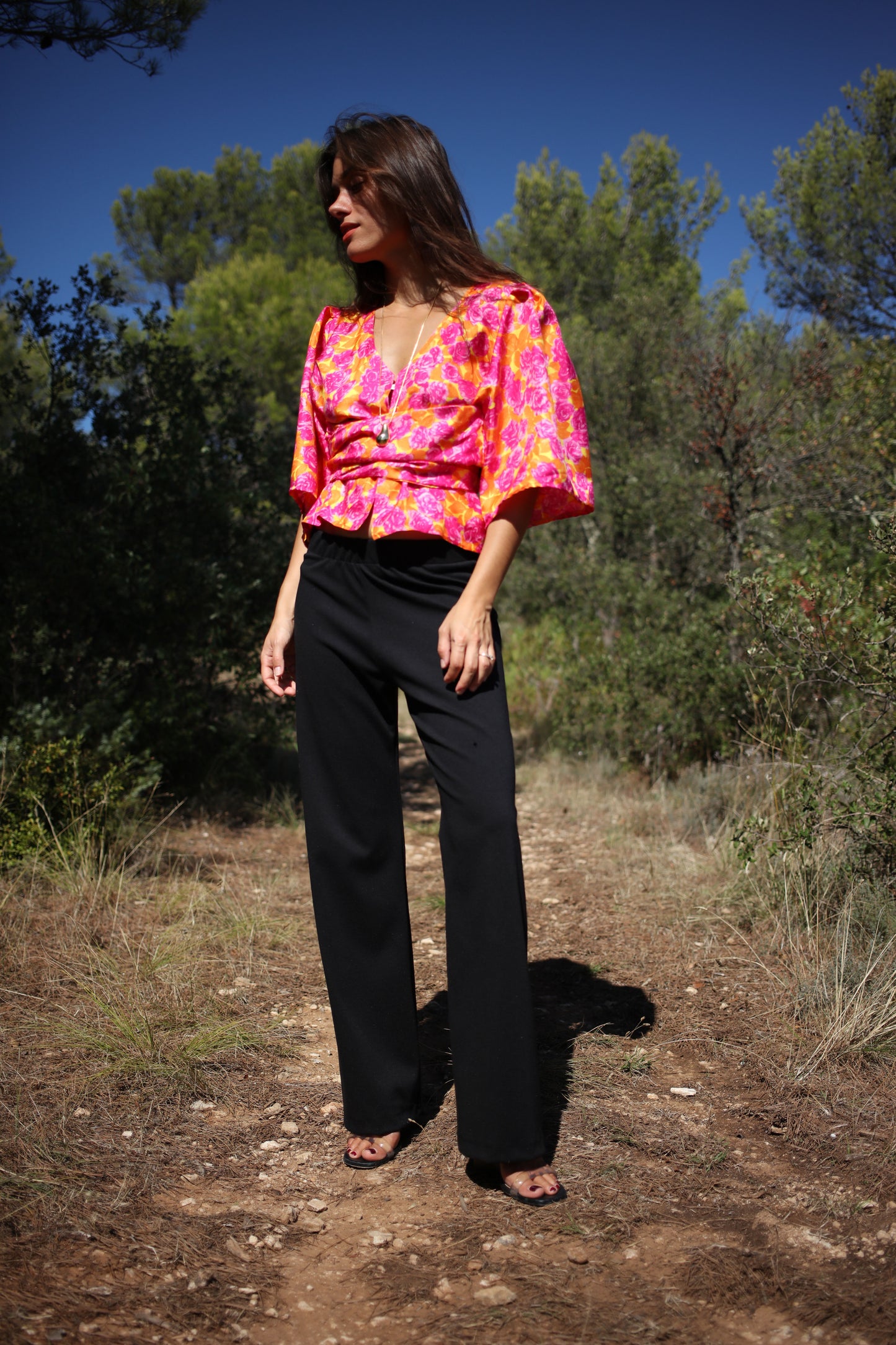 LINE BLOUSE SILK FLORAL