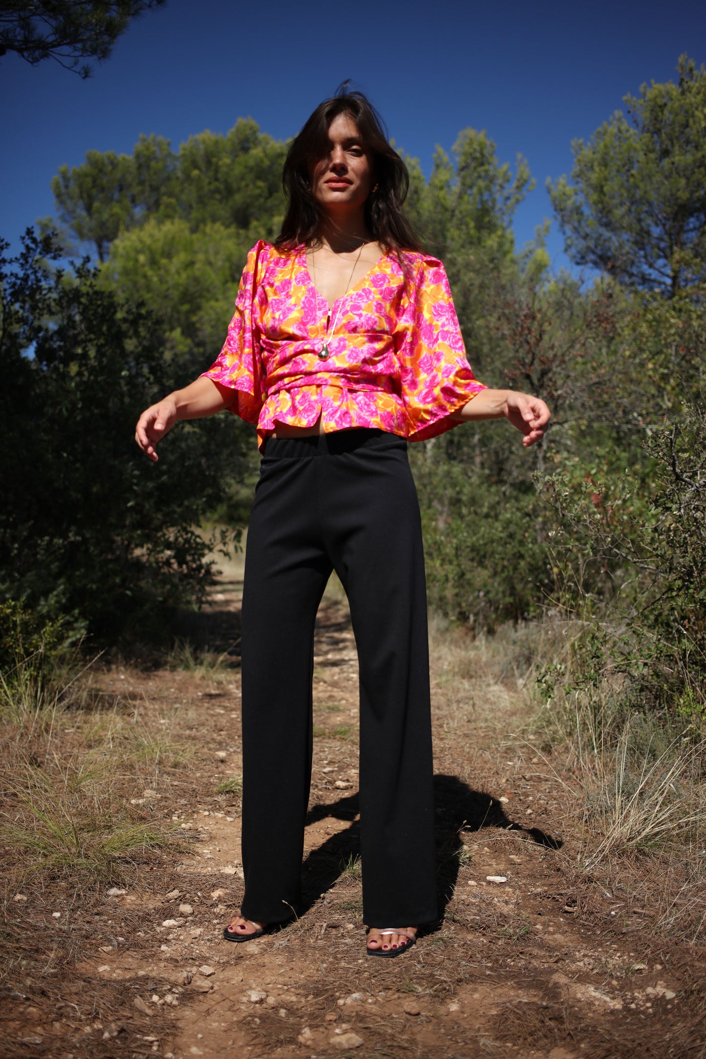 LINE BLOUSE SILK FLORAL