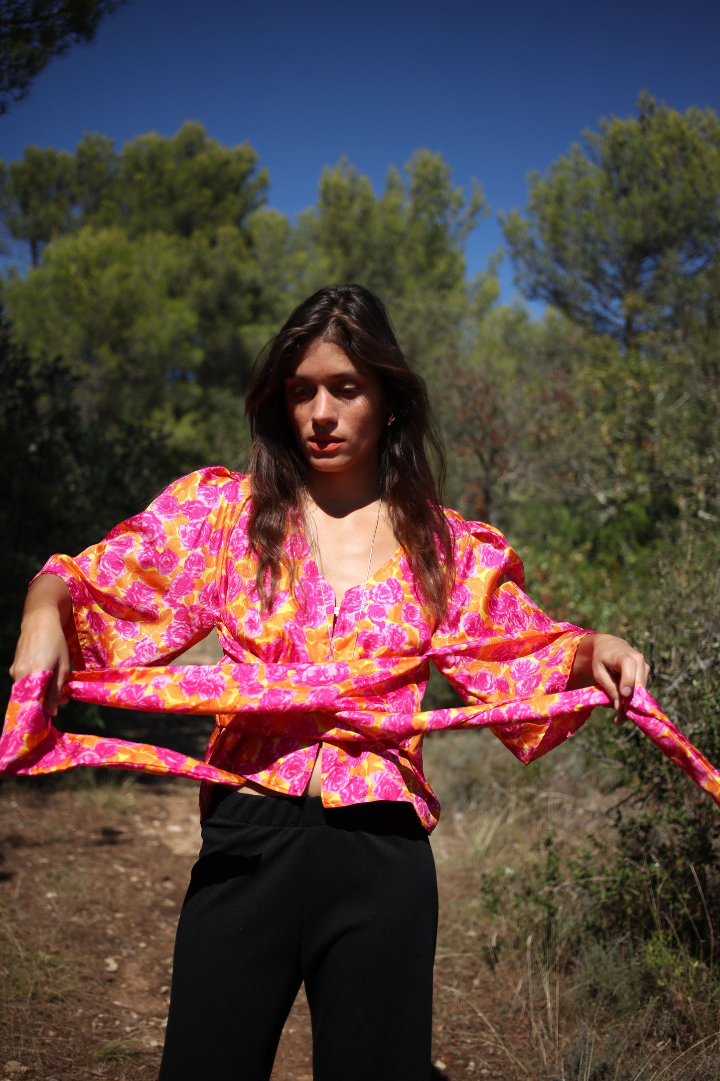 LINE BLOUSE SILK FLORAL
