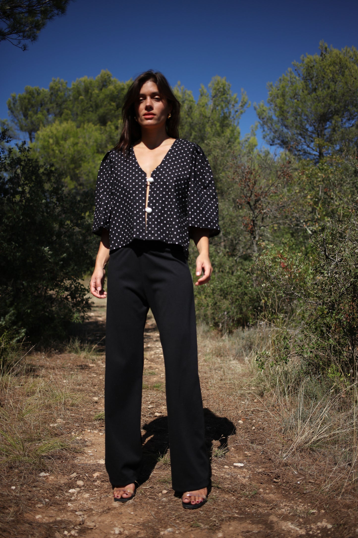 RAYOL BLOUSE POLKA BLACK