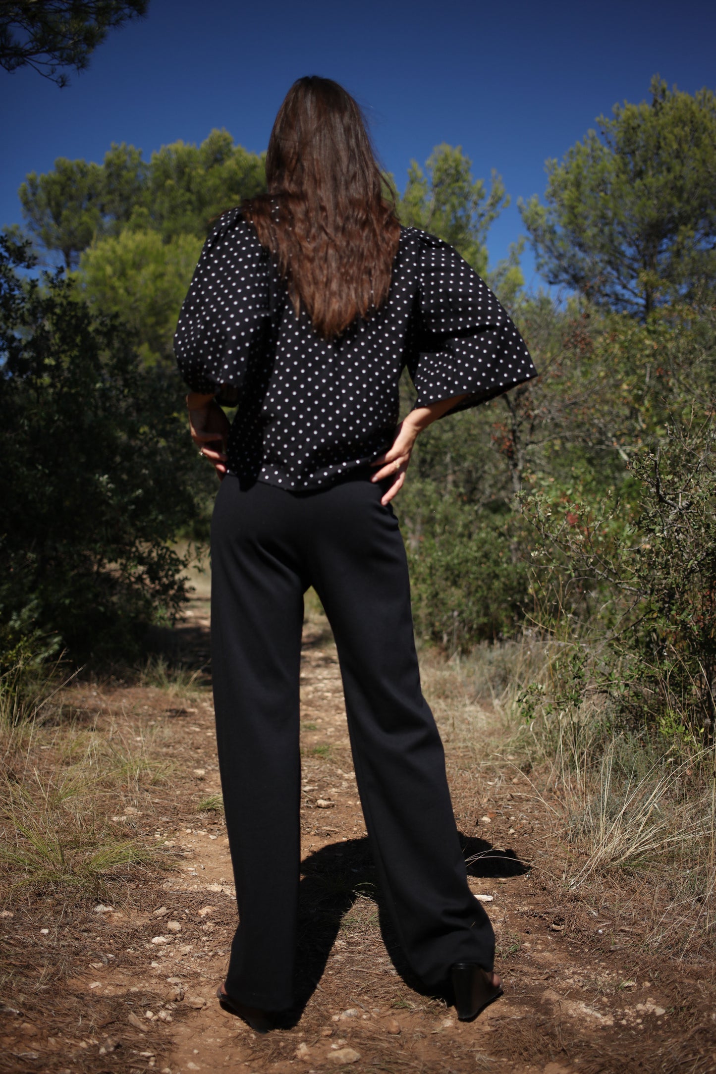 RAYOL BLOUSE POLKA BLACK