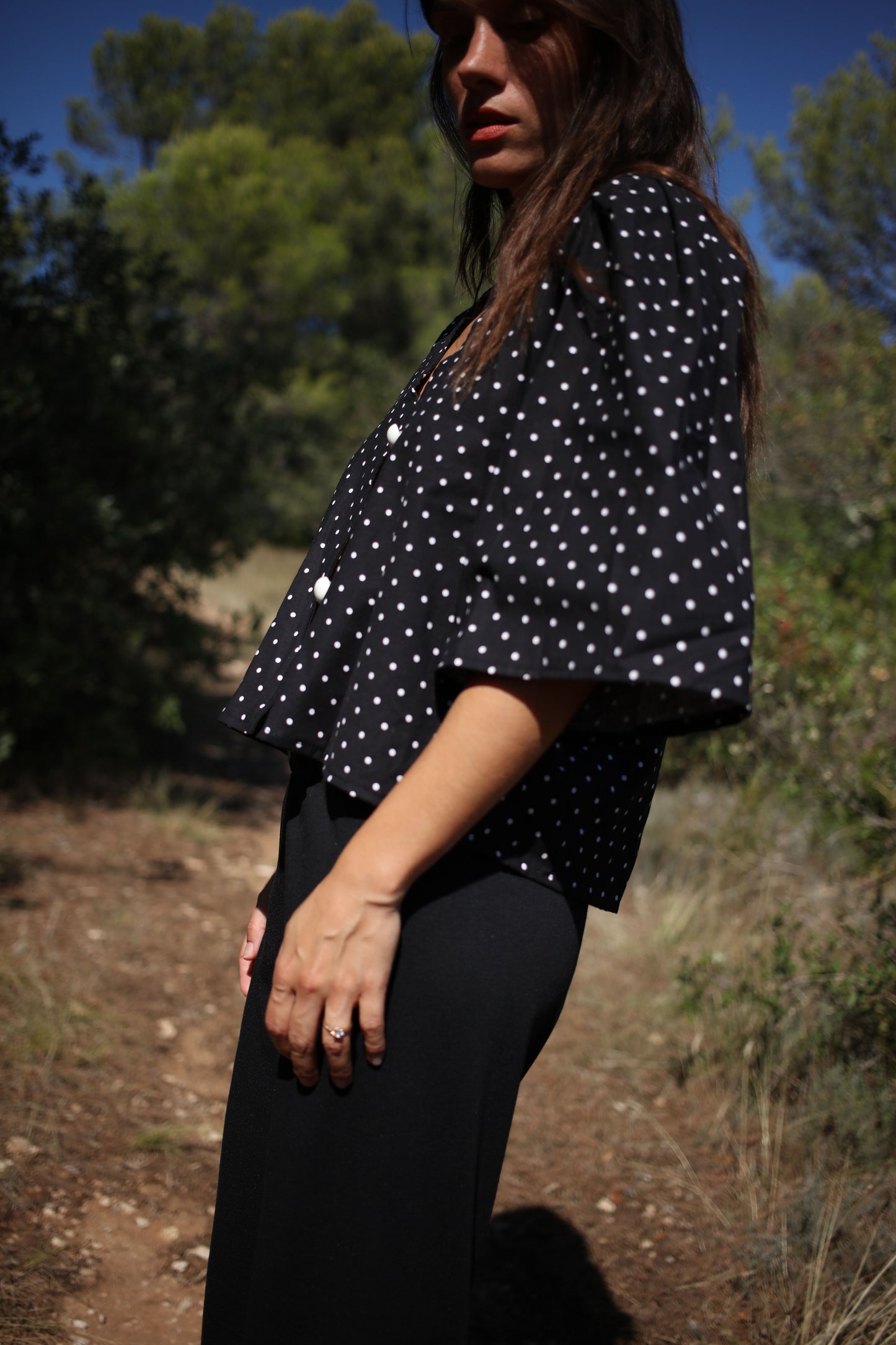 RAYOL BLOUSE POLKA BLACK