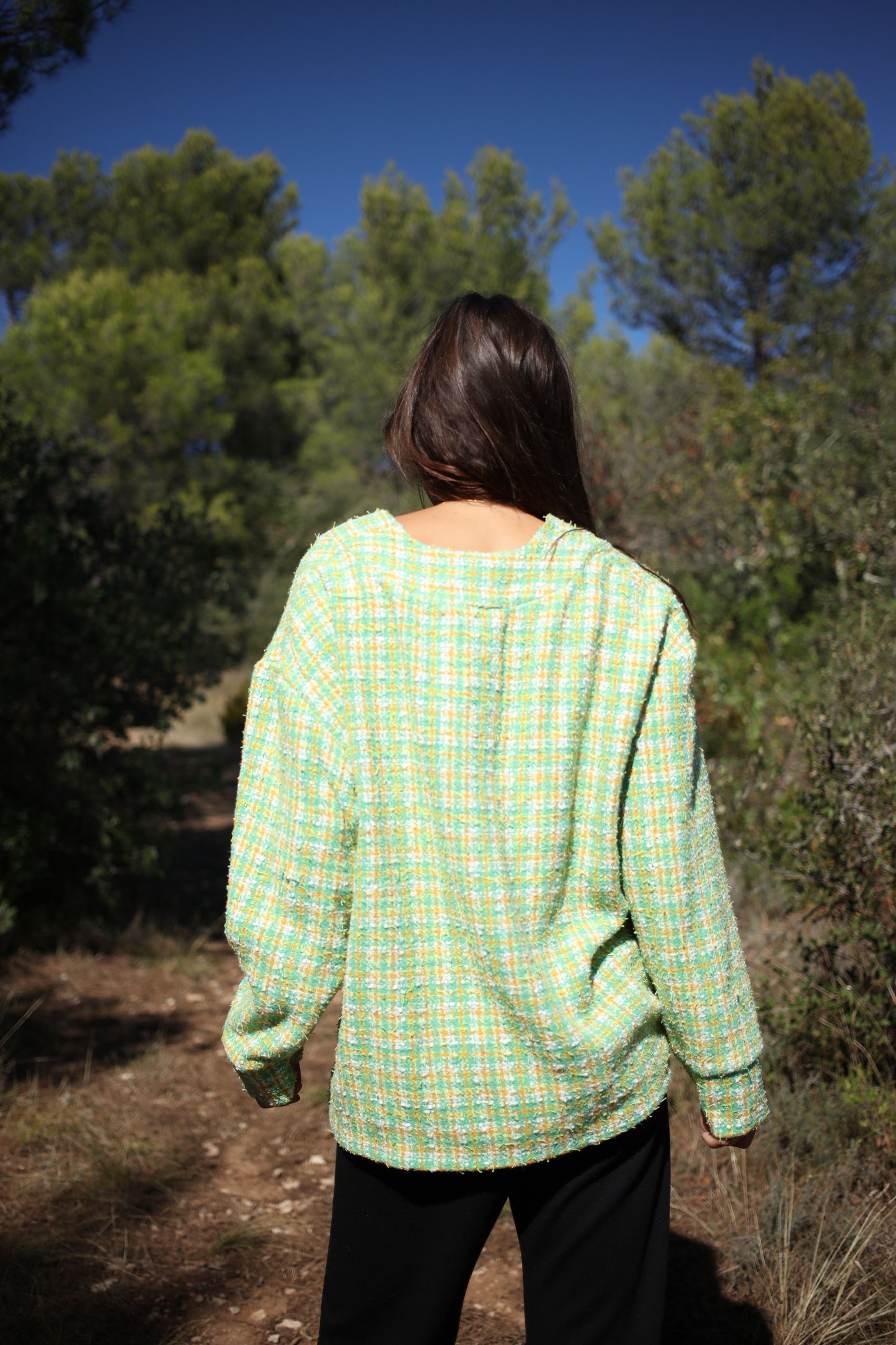 KNIT JUMPER GREEN TWEED