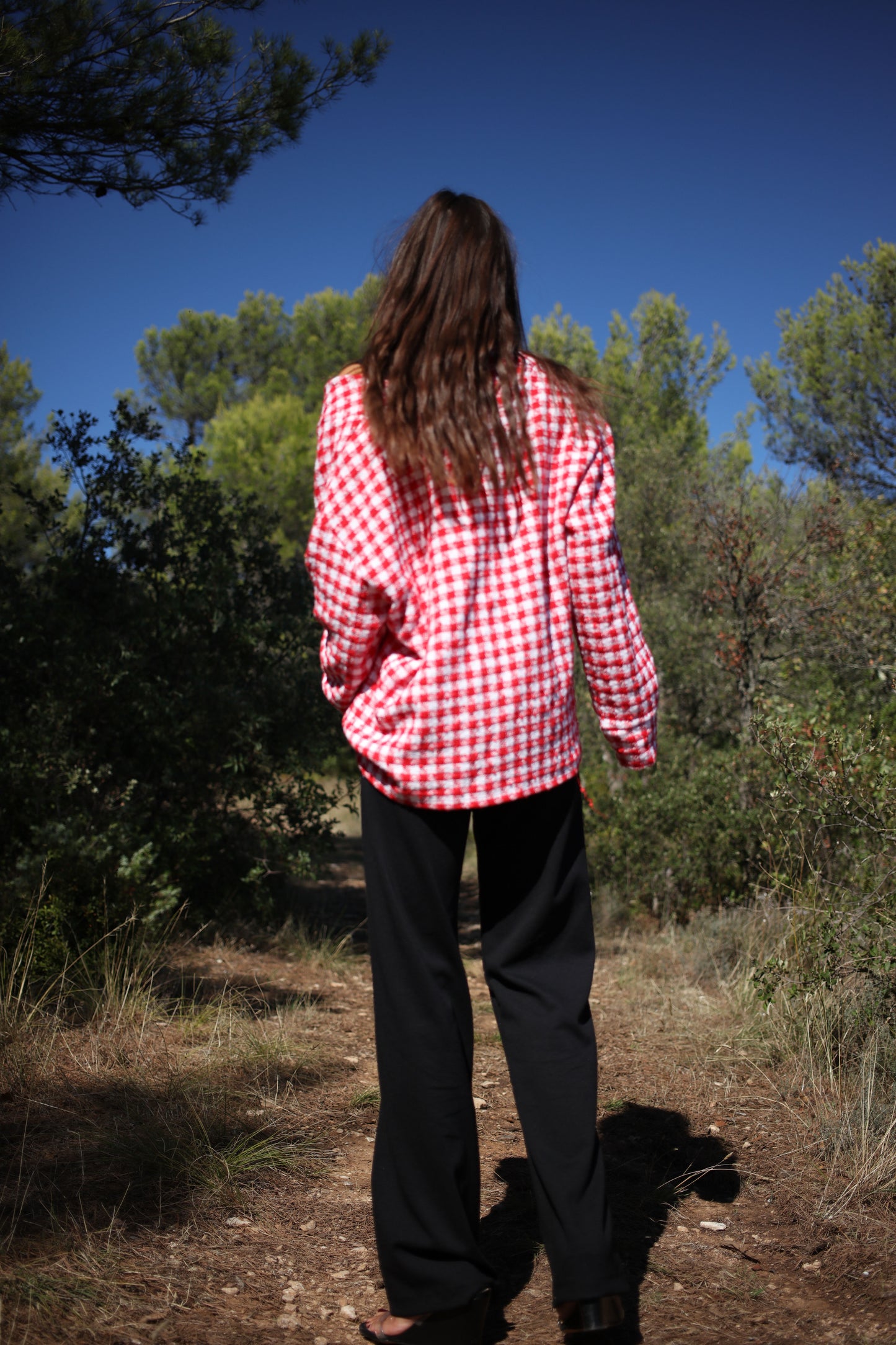 KNIT JUMPER RED TWEED