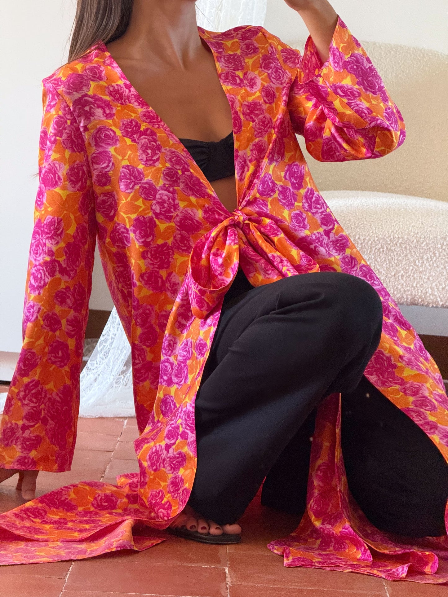 LIVIA CARGIGAN SILK FLORAL