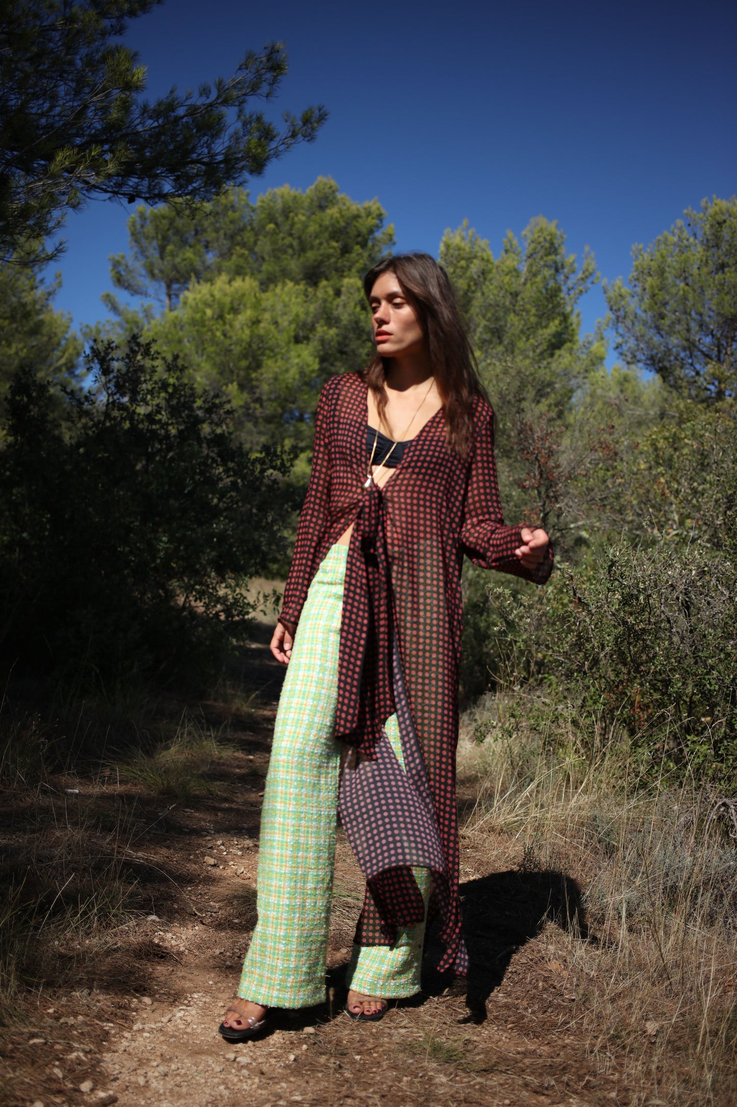 MATHILDA PANTS GREEN TWEED