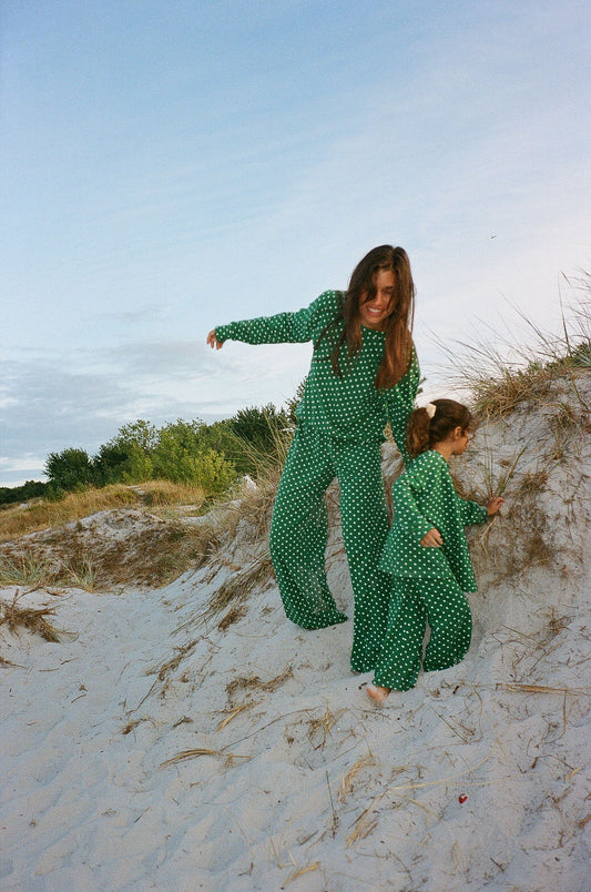 AGNES PANTS POLKA GREEN