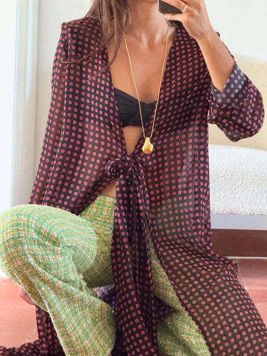 LIVIA CARDIGAN POLKA BLACK