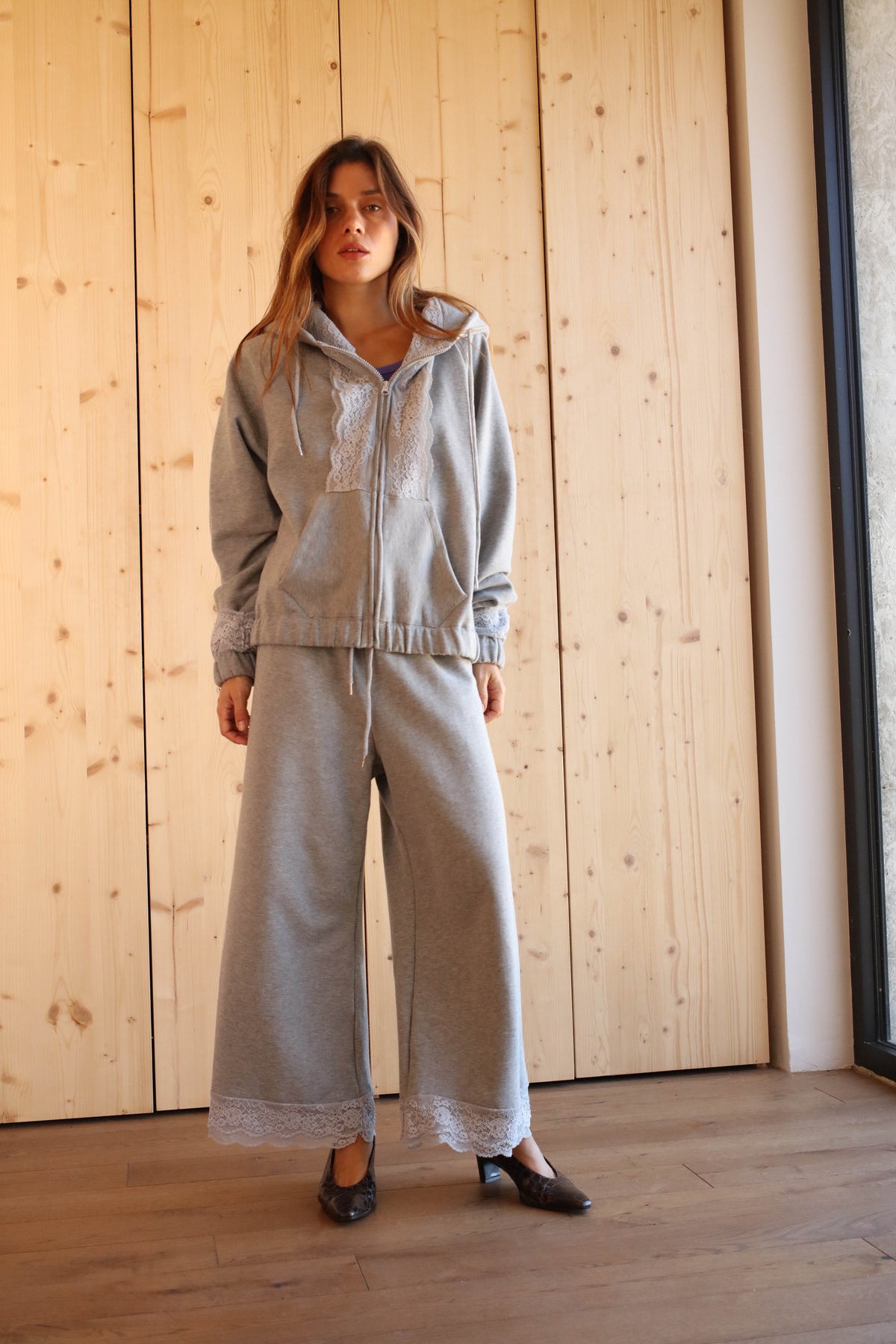 MONA HOODIE GREY LACE