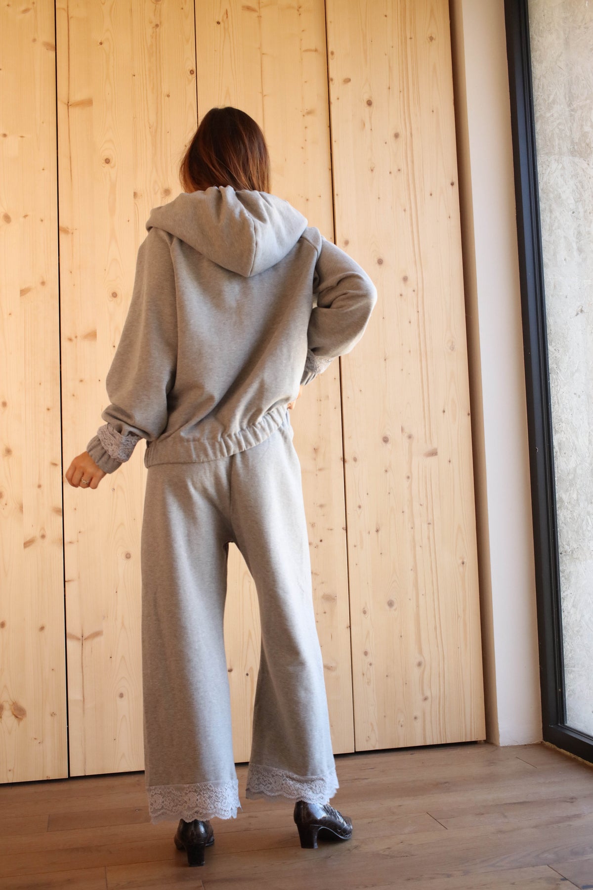 MONA HOODIE GREY LACE