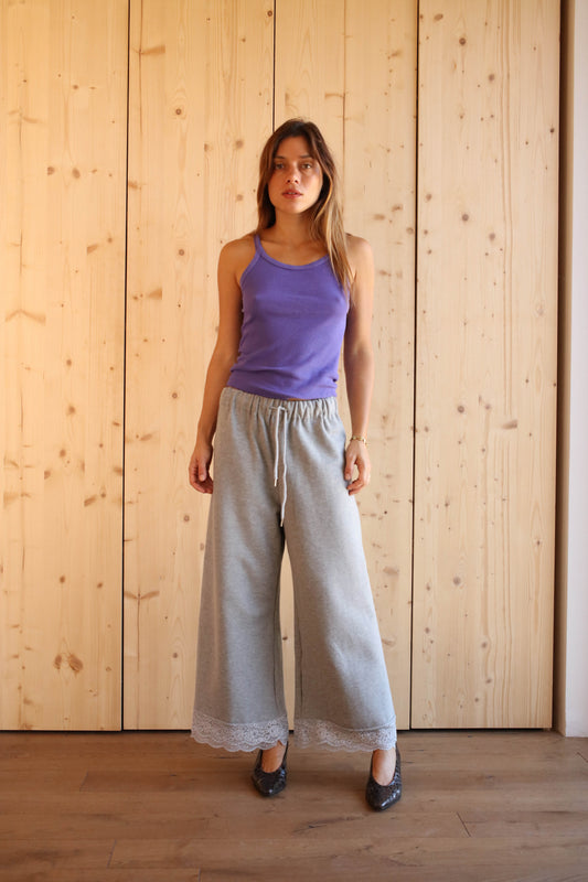 CAROLINE PANTS GREY LACE